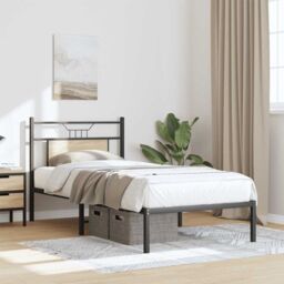 Berkfield Home Bed Frame without Mattress Sonoma Oak 90x190 cm Single Engineered Wood in Brown - thumbnail 4