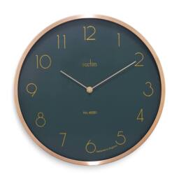 Acctim Madison Wall Clock Quartz Modern Brushed Metal Case Foil Embossed 35cm in Bottle Green - thumbnail 1