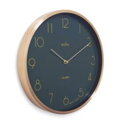 Acctim Madison Wall Clock Quartz Modern Brushed Metal Case Foil Embossed 35cm in Bottle Green - thumbnail 2