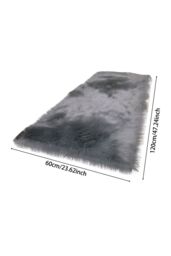 Living and Home 60x120cm Grey Plush Faux Wool Rectangular Area Rugs Window Sill & Sofa Cushion - Size: 60 cm x 120 cm - thumbnail 6