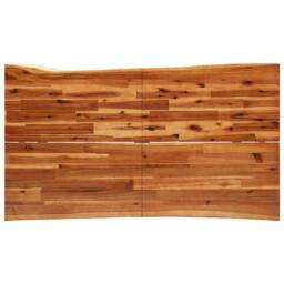 Berkfield Home Beautiful Dining Table with Live Edge 140x80x75 cm Solid Wood Acacia in Brown - Size: 140 x 80 x 75 cm - thumbnail 6