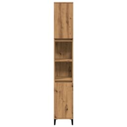 Berkfield Home Bathroom Cabinet Artisan Oak 30x30x190 cm Engineered Wood in Brown - Size: 30 x 30 x 190 cm - thumbnail 5