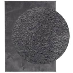 Berkfield Home Rug Short Pile Soft & Washable Anthracite 140x200 cm in Dark Grey - Size: 100 cm diameter - thumbnail 1