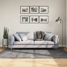 Berkfield Home Rug Short Pile Soft & Washable Anthracite 140x200 cm in Dark Grey - Size: 100 cm diameter - thumbnail 2