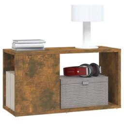 Berkfield Home TV Cabinet Smoked Oak 60x24x32cm Engineered Wood in Brown - Size: 60 x 24 x 32 cm - thumbnail 4