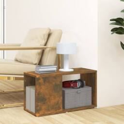 Berkfield Home TV Cabinet Smoked Oak 60x24x32cm Engineered Wood in Brown - Size: 60 x 24 x 32 cm - thumbnail 1