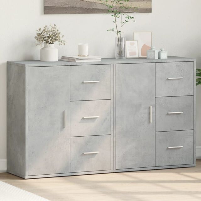 Berkfield Home Sideboards 2 pcs Concrete Grey 60x31x70 cm Engineered Wood - Size: 60 x 31 x 70 cm - image 1
