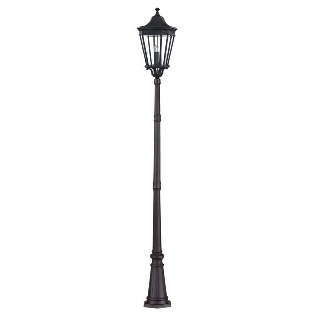 Loops Outdoor IP44 3 Bulb Lamp Post Light Black LED E14 60W Bulb Outside External
