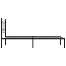 Berkfield Home Metal Bed Frame without Mattress with Headboard Black 80x200cm - Size: 80x200 cm - thumbnail 5