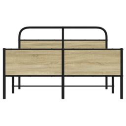 Berkfield Home Bed Frame without Mattress 140x200 cm Sonoma Oak Engineered Wood in Brown - thumbnail 5