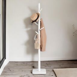 FURNOS Wooden Square Base Coat Stand With 8 Hooks in Natural - thumbnail 3