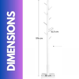 FURNOS Wooden Square Base Coat Stand With 8 Hooks in Natural - thumbnail 6