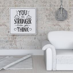 Warren Reed - Designer You Are Stronger Than You Think Framed Canvas in Off-White - Size: w10 inch x h10 inch - thumbnail 2
