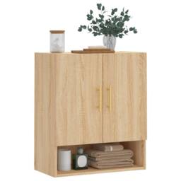Berkfield Home Wall Cabinet Sonoma Oak 60x31x70 cm Engineered Wood in Light Tan - Size: 60 x 31 x 70 cm - thumbnail 3