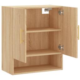 Berkfield Home Wall Cabinet Sonoma Oak 60x31x70 cm Engineered Wood in Light Tan - Size: 60 x 31 x 70 cm - thumbnail 6
