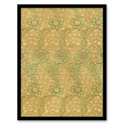 "Artery8 Kennet Floral Pattern Orange Green Framed Wall Art Print William Morris - Size: W12"" x H16""" - thumbnail 1