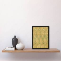 "Artery8 Kennet Floral Pattern Orange Green Framed Wall Art Print William Morris - Size: W12"" x H16""" - thumbnail 4