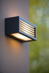 Lucide 'DIMO' Dimmable Stylish Modern Outdoor Decorative Wall Light 1xE27 in Black - thumbnail 2