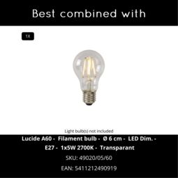 Lucide 'DIMO' Dimmable Stylish Modern Outdoor Decorative Wall Light 1xE27 in Black - thumbnail 4