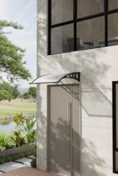 Living and Home Outdoor Door Canopy Window Awning with Drainage Channel in Dark Grey - Size: Medium - thumbnail 3