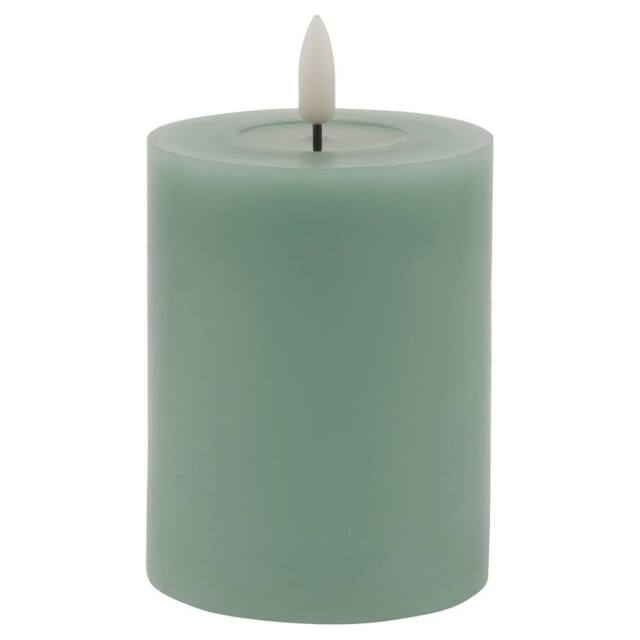 Love Lace Melt Effect 3x4 Sage LED Wax Candle in Green - image 1