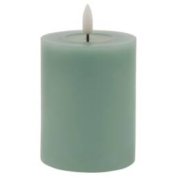 Love Lace Melt Effect 3x4 Sage LED Wax Candle in Green - thumbnail 1