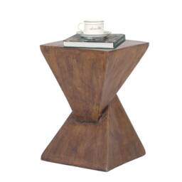 Havendro Indoor Outdoor Sofa Side Table Pedestal Concrete in Brown - thumbnail 1