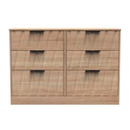 Ready Assembled 2 U Washington 6 Drawer Wide Chest (Ready Assembled) in Light Oak - thumbnail 1