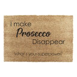 Artsy Mats I Make Prosecco Disappear What's Your Superpower Doormat in Black - Size: 40 cm x 60 cm - thumbnail 4