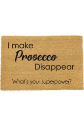 Artsy Mats I Make Prosecco Disappear What's Your Superpower Doormat in Black - Size: 40 cm x 60 cm - thumbnail 1