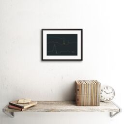 "Artery8 Wall Art Print Edinburgh Scotland Cityscape Skyline Line Drawing Framed Art in Black - Size: W7"" x H9""" - thumbnail 2