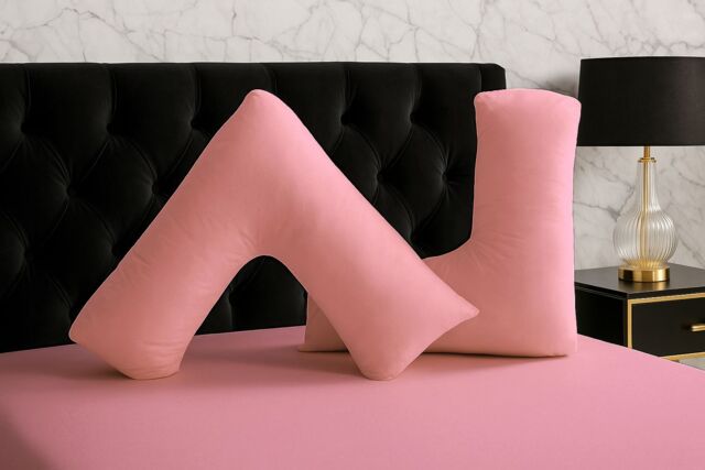Snug City Microfibre Soft Touch V Shape Plain Dyed Pillowcase in Pink - image 1