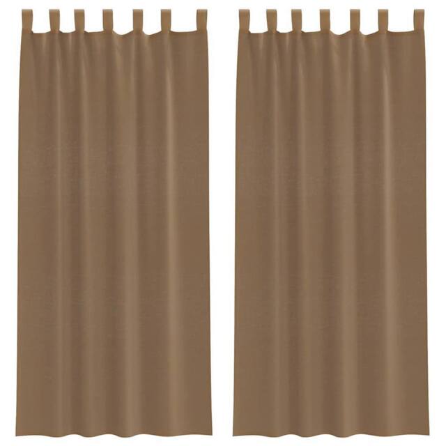 Berkfield Home Voile Curtains with Loops 2 pcs Light Brown 140x225 cm - image 1