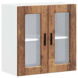 Berkfield Home Kitchen Wall Cabinet with Glass Door Porto Old Wood in Brown - thumbnail 3