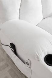 Living and Home Electric Recliner Chair Single Sofa with Heating & Massage Function in White - thumbnail 8