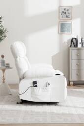 Living and Home Electric Recliner Chair Single Sofa with Heating & Massage Function in White - thumbnail 4