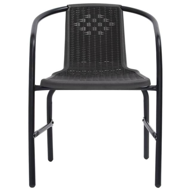 Berkfield Home Sturdy Garden Chairs 6 pcs Plastic Rattan & Steel 110 kg in Black - image 1