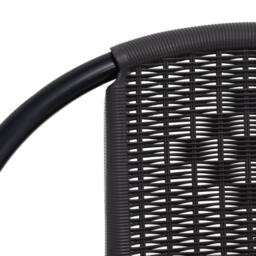 Berkfield Home Sturdy Garden Chairs 6 pcs Plastic Rattan & Steel 110 kg in Black - thumbnail 6