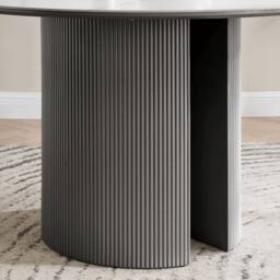 Modish Furnishing Lucas Grey Round Dining Table With White Ceramic Top - thumbnail 5