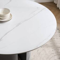 Modish Furnishing Lucas Grey Round Dining Table With White Ceramic Top - thumbnail 4