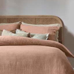 Yard Lark 100% Cotton Muslin Duvet Cover Set in Dusty Pink - Size: Single - thumbnail 3