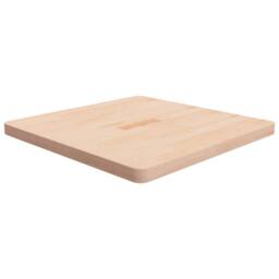 Berkfield Home Square Table Top 70x70x4 cm Untreated Solid Wood Oak in Light Beige - Size: 70 x 70 x 4 cm - thumbnail 2