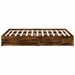 Berkfield Home Bed Frame with Drawers without Mattress Smoked Oak 160x200 cm in Brown - thumbnail 5