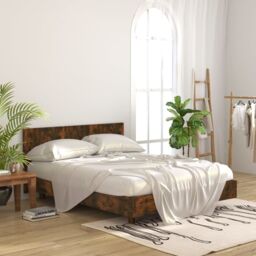 Berkfield Home Bed Headboard Smoked Oak 160x1.5x80 cm Engineered Wood in Brown - thumbnail 3