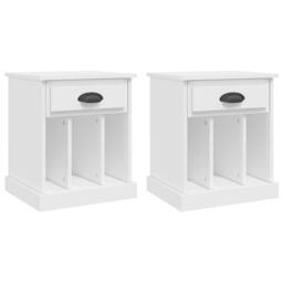 Berkfield Home Elegant Bedside Cabinets 2 pcs White 43x36x50 cm - Size: 43 x 36 x 50 cm - thumbnail 3