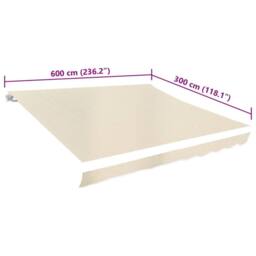 Berkfield Home Awning Top Sunshade Canvas Cream 6 x 3 m in Beige - thumbnail 5