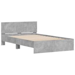 Berkfield Home Bed Frame without Mattress Concrete Grey 120x190 cm Small Double - thumbnail 4