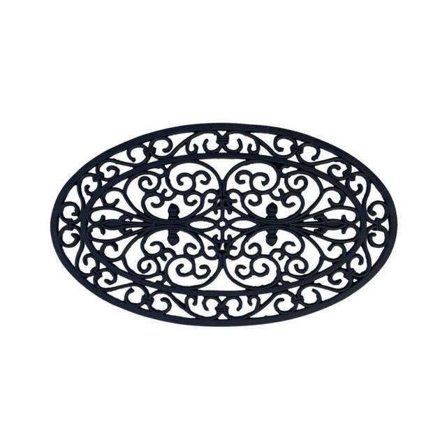 SPETLEK Rubber Door Mat Cast Iron Style Circular 45CMX75CM in Black - Size: 100 cm x 1000 cm - image 1