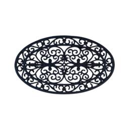 SPETLEK Rubber Door Mat Cast Iron Style Circular 45CMX75CM in Black - Size: 100 cm x 1000 cm - thumbnail 1