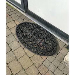 SPETLEK Rubber Door Mat Cast Iron Style Circular 45CMX75CM in Black - Size: 100 cm x 1000 cm - thumbnail 3